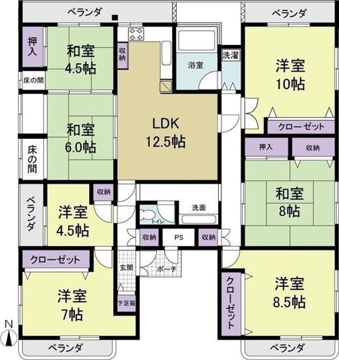 大阪府東大阪市大蓮北1(マンション)の賃貸物件の間取り