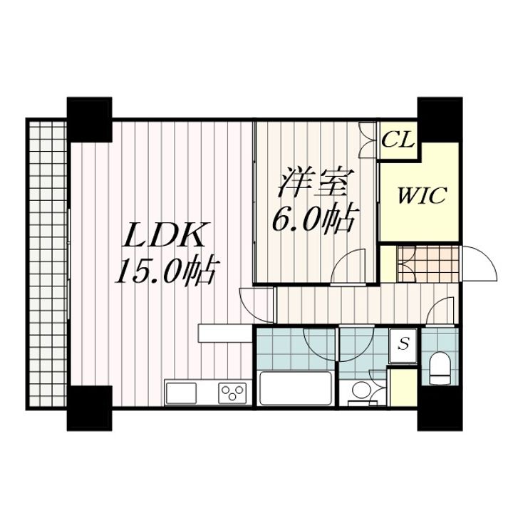千葉県千葉市中央区新町(マンション)の賃貸物件の間取り