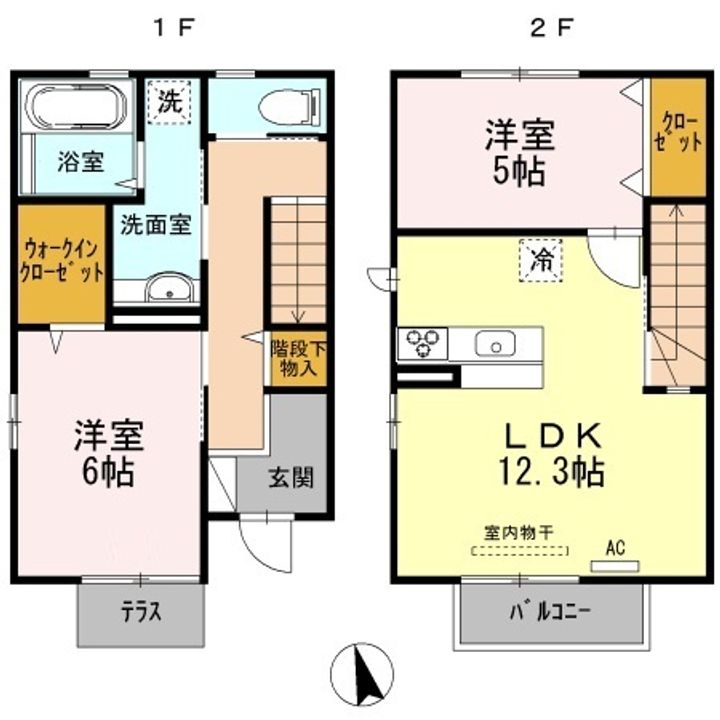 徳島県鳴門市撫養町大桑島字北ノ浜(一戸建)の賃貸物件の間取り