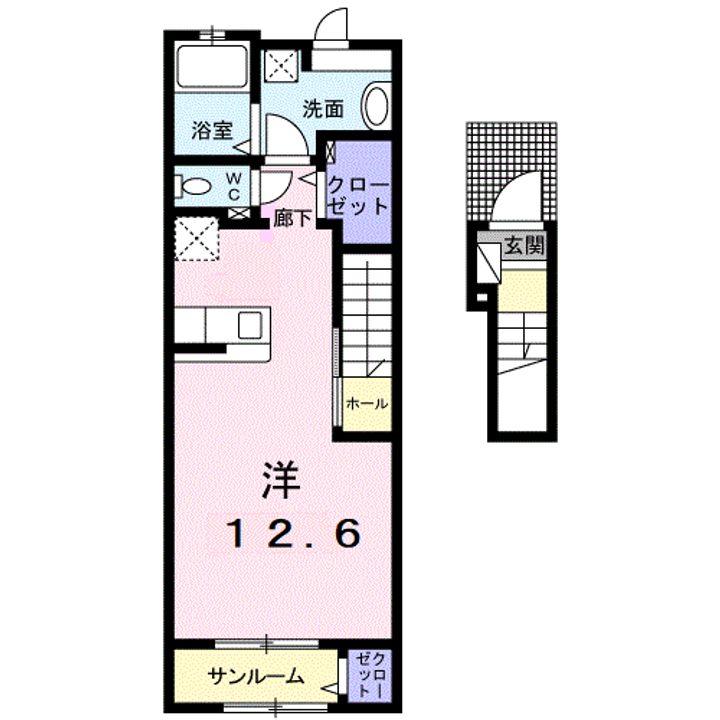山形県天童市北目3(アパート)の賃貸物件の間取り