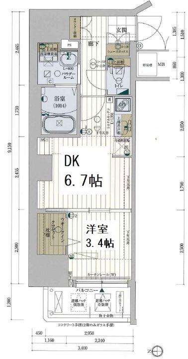 ファーストフィオーレ心斎橋イーストの間取り