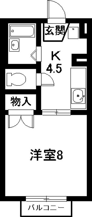 愛知県豊明市二村台4(アパート)の賃貸物件の間取り