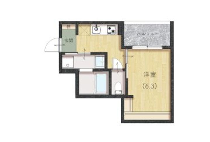 広島県福山市三吉町南1(アパート)の賃貸物件の間取り