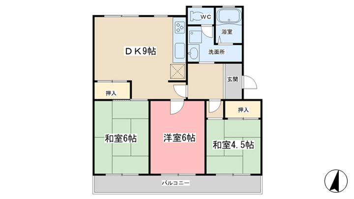 醍醐上ノ山団地 A3棟の間取り