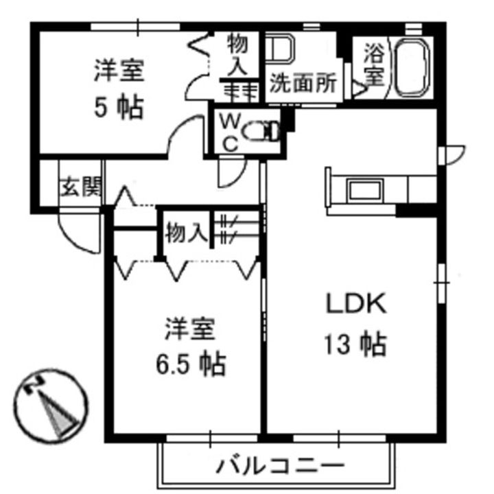 広島県呉市吉浦中町3(アパート)の賃貸物件の間取り
