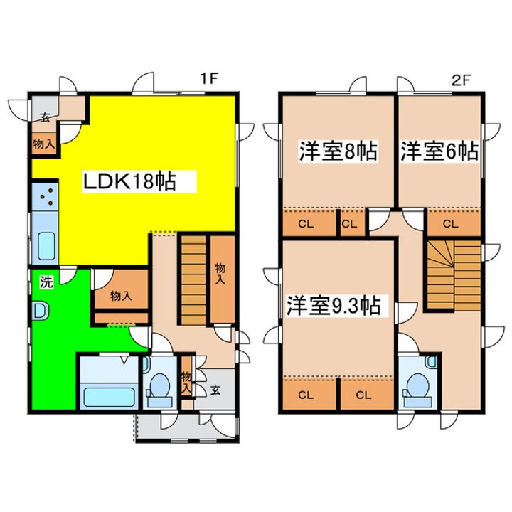 北海道釧路市鳥取北10(一戸建)の賃貸物件の間取り