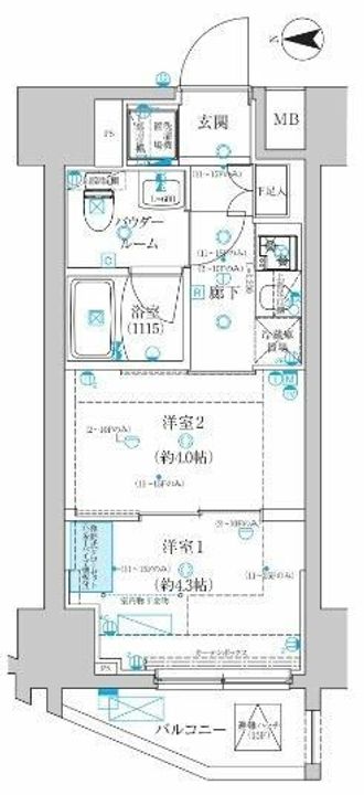 東京都大田区西蒲田7(マンション)の賃貸物件の間取り