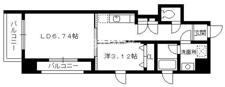 福岡県福岡市中央区薬院4(マンション)の賃貸物件の間取り