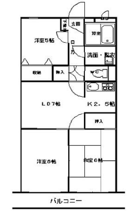 京都府舞鶴市字引土(マンション)の賃貸物件の間取り