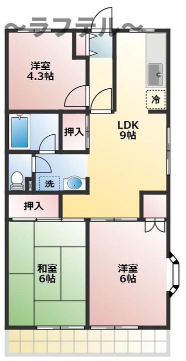 埼玉県所沢市大字久米(マンション)の賃貸物件の間取り