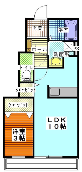 茨城県ひたちなか市大字足崎(アパート)の賃貸物件の間取り