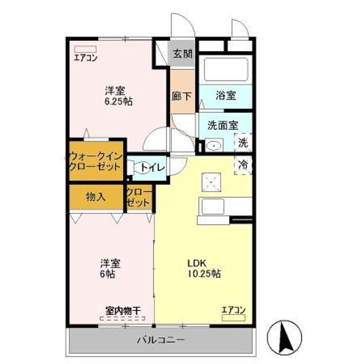 埼玉県熊谷市箱田(アパート)の賃貸物件の間取り