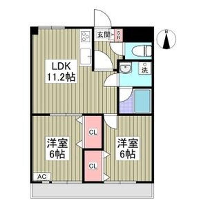 栃木県宇都宮市塙田2(マンション)の賃貸物件の間取り