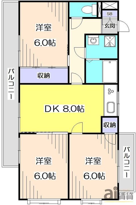 東京都練馬区東大泉3(マンション)の賃貸物件の間取り
