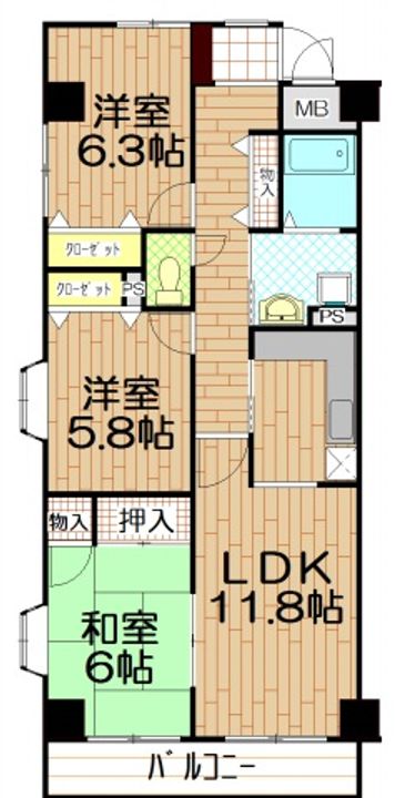 モーニングパーク朝霞の間取り