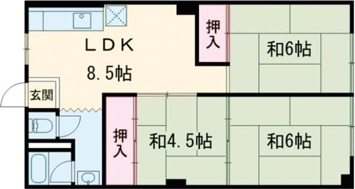 兵庫県加古川市加古川町河原(マンション)の賃貸物件の間取り