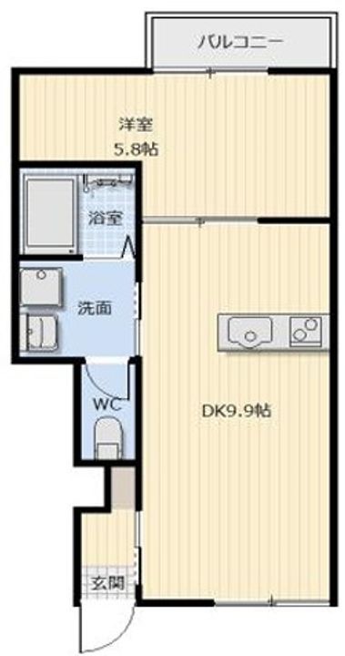 徳島県阿南市羽ノ浦町中庄かわら池(アパート)の賃貸物件の間取り