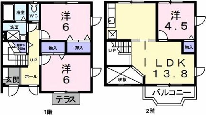 茨城県高萩市大字安良川(アパート)の賃貸物件の間取り