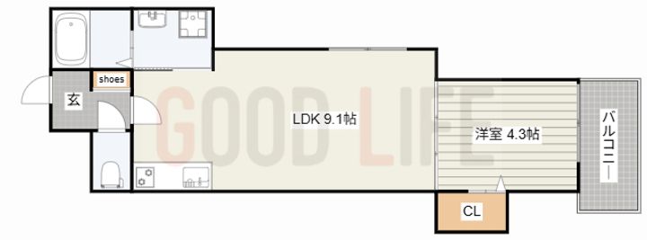 兵庫県加古川市加古川町本町(アパート)の賃貸物件の間取り