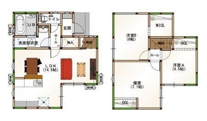 徳島県徳島市庄町3(一戸建)の賃貸物件の間取り