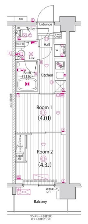 ガーラ・アヴェニュー東大島の間取り