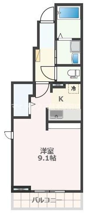 熊本県熊本市西区横手4(アパート)の賃貸物件の間取り