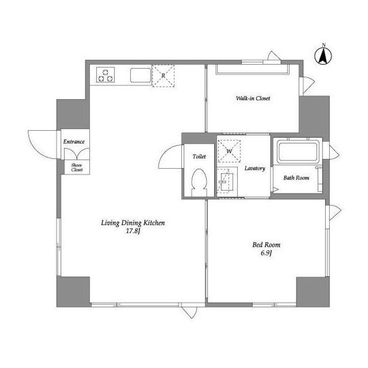 東京都港区港南4(マンション)の賃貸物件の間取り