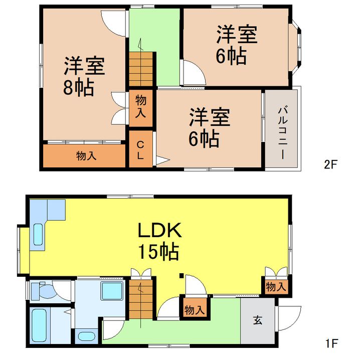 愛知県名古屋市西区名塚町5(一戸建)の賃貸物件の間取り