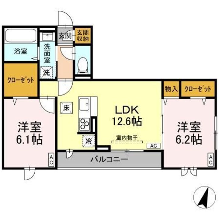 東京都羽村市神明台3(アパート)の賃貸物件の間取り