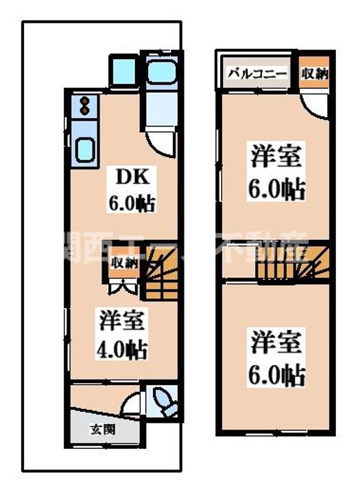 大阪府大東市南郷町(一戸建)の賃貸物件の間取り