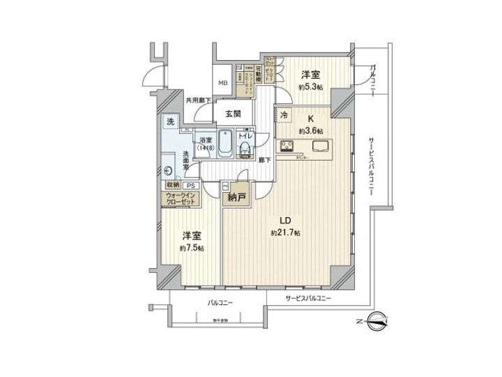シエリアタワー大阪福島の間取り