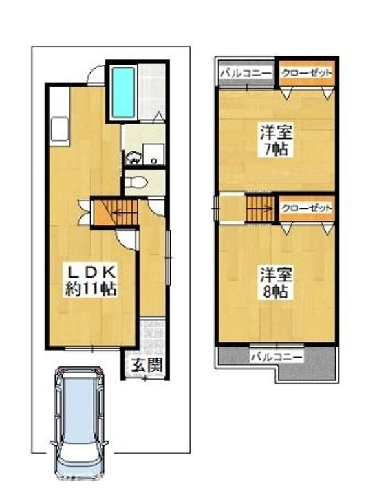大阪府枚方市堂山3(一戸建)の賃貸物件の間取り