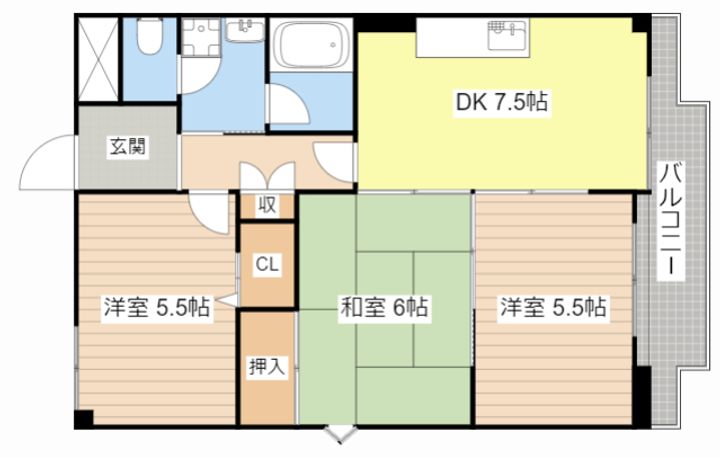 滋賀県大津市勧学2(マンション)の賃貸物件の間取り