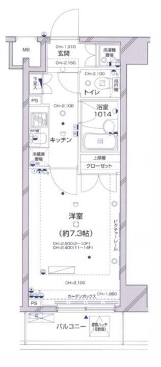 パレステュディオ新宿パークサイドの間取り