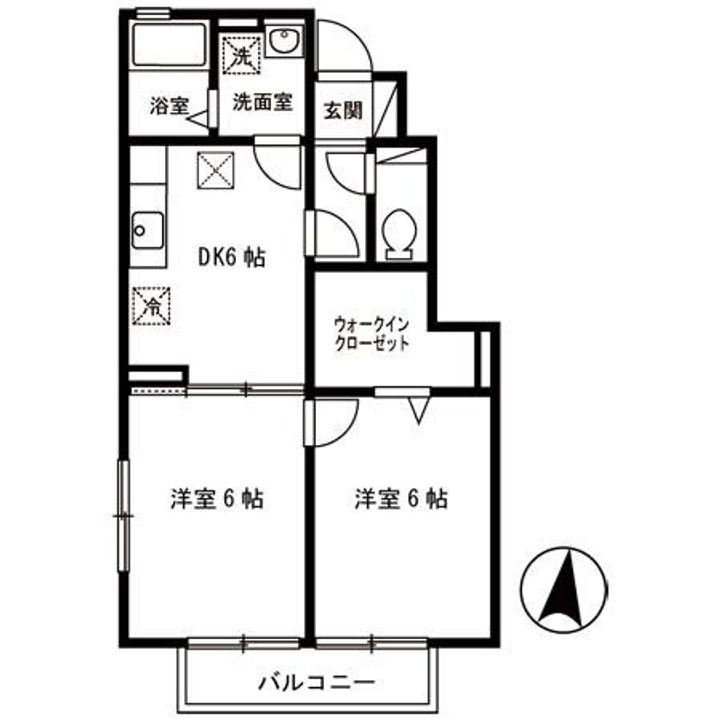 パルク オベルジーヌ Aの間取り