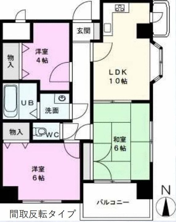埼玉県越谷市千間台東1(マンション)の賃貸物件の間取り
