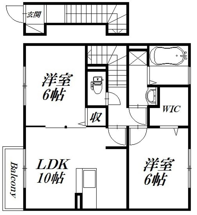 静岡県浜松市中央区三方原町(アパート)の賃貸物件の間取り