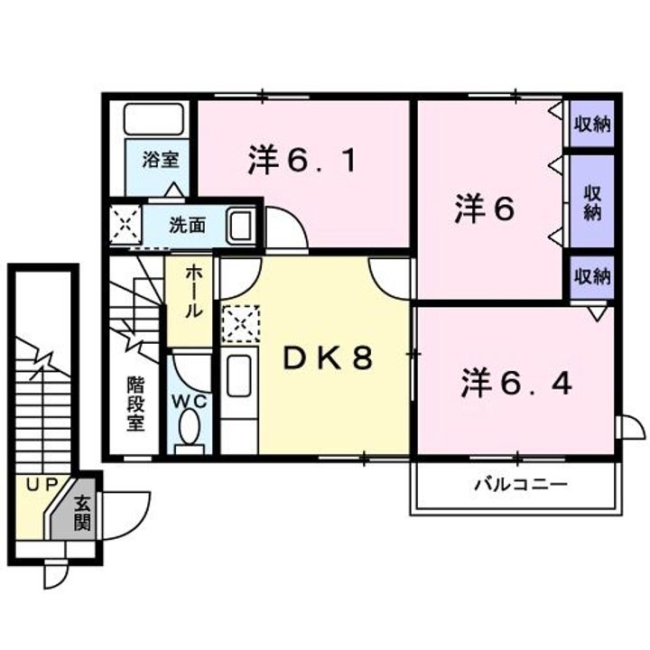 群馬県高崎市井野町(アパート)の賃貸物件の間取り