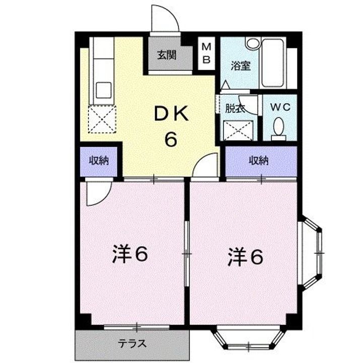 栃木県佐野市高萩町(アパート)の賃貸物件の間取り
