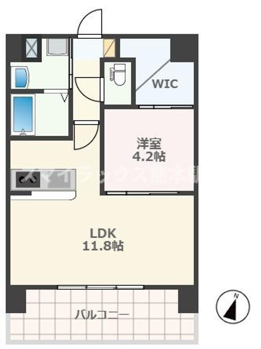 熊本県熊本市中央区水前寺3(マンション)の賃貸物件の間取り
