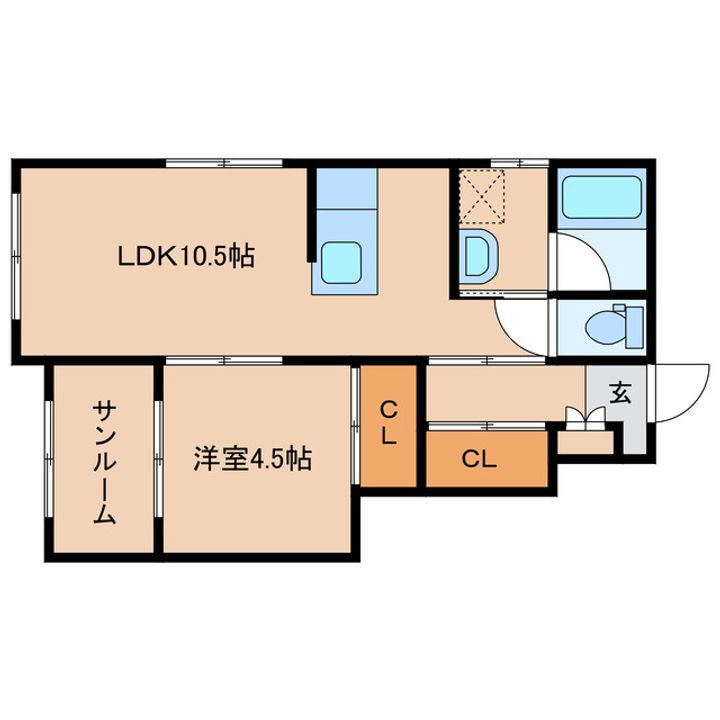 宮崎県都城市高木町(アパート)の賃貸物件の間取り