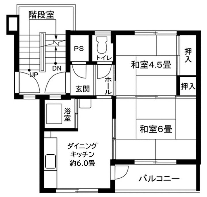 緑ヶ丘第2 4204号棟の間取り