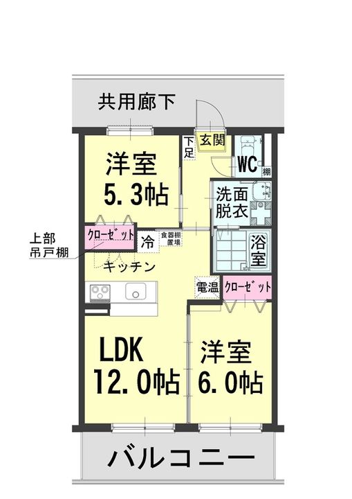 岡山県岡山市北区西長瀬(マンション)の賃貸物件の間取り