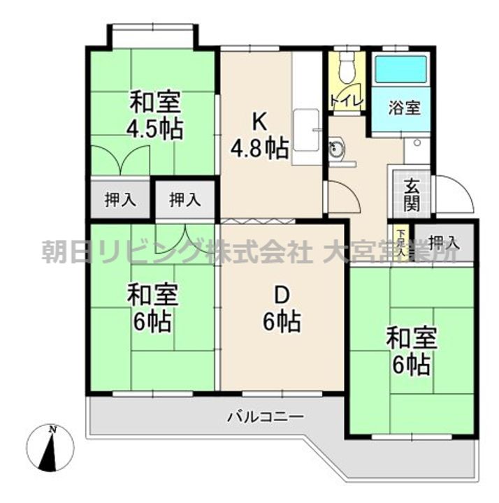 大宮寿能ハイツの間取り