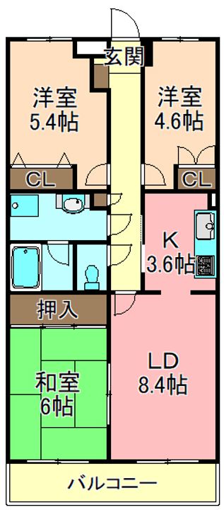 東京都足立区中央本町4(マンション)の賃貸物件の間取り