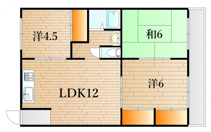山口県下関市幡生宮の下町(マンション)の賃貸物件の間取り