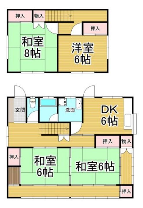 兵庫県宝塚市清荒神2(一戸建)の賃貸物件の間取り