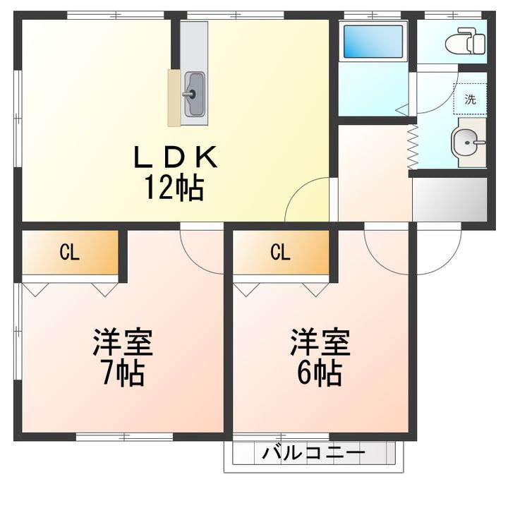 レピュート長岡Aの間取り