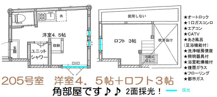 アーバンプレイス北新宿205号室の間取り