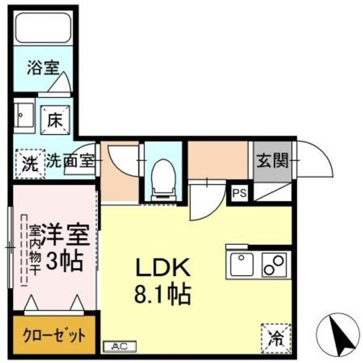 神奈川県大和市林間1(アパート)の賃貸物件の間取り